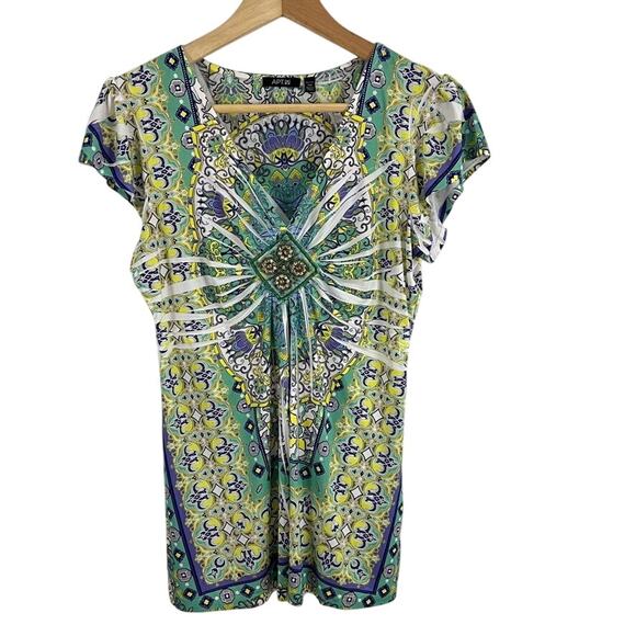 Apt 9 Womens Babydoll Rhinestone Top Size PM Tropical Y2K Fairy Grunge - Picture 1 of 8